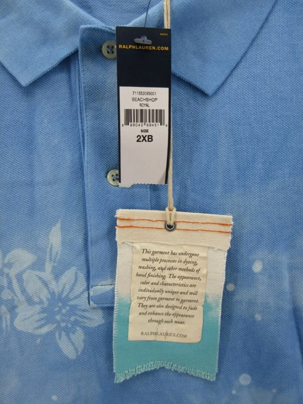 Polo Ralph Lauren Shirt 2XB Big Pullover Palm Tree Washed Beach AOP